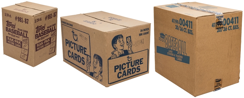 1987-1990 Topps and Fleer Factory Unopened Case Trio (3 Different)